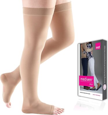 Mediven Plus PETITE OPEN TOE Thigh High Compression Stocking 20-30 Pick Size