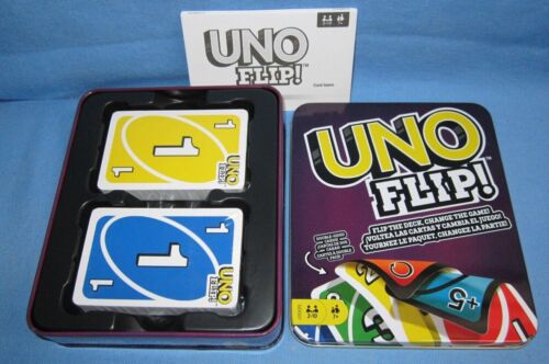 Mattel Games UNO Flip Tin Box Card Game - GDG37 for sale online