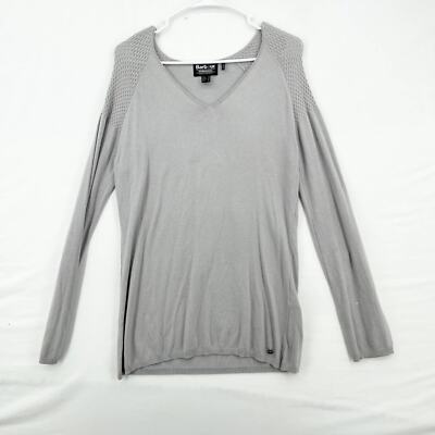 BARBOUR Sweater Women Size 10 V Neck Merino Wool Long Sleeve