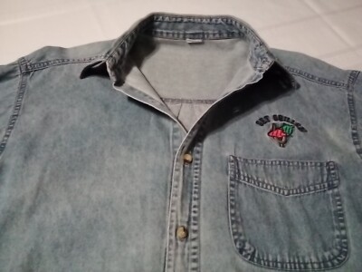 Men's Vintage Chili's Get Grilled Long Sleeve Denim Shirt  Size L
