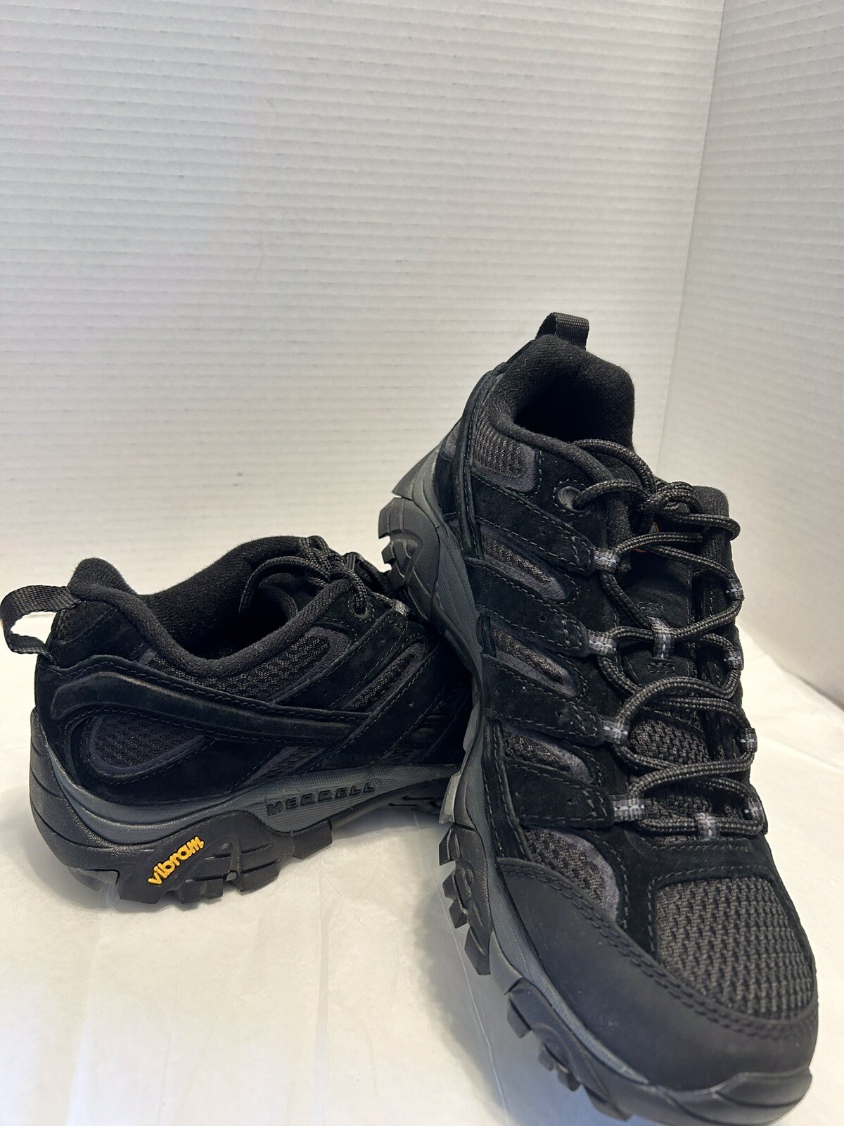 Scarpe da trekking Merrell da uomo taglia 8 5 nere trail Vibram J06017 usate in ottime condizioni