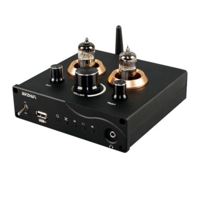 BRZHIFI 6J5 Tube Preamp Set Headphone Amplifier DAC Bluetooth 5.0 Assembled os67