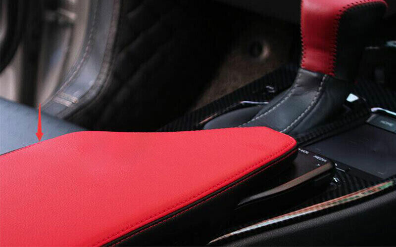 Central Console Storage Box Cover Fit For Lexus UX200 250h 2019-2023 Red Leather