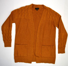 Vintage Sweater Lucky Brand Size XS/S 90s Golden Butterscotch No Button Cardigan