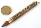ANCIEN PORTE CRAYON 1900 ART NOUVEAU ARGENT MASSIF SOUVENIR DE LOURDES