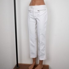 VERSACE JEANS Womens White Cotton Lowe RIse Stretch Croped Trousers Pants 8 M/L