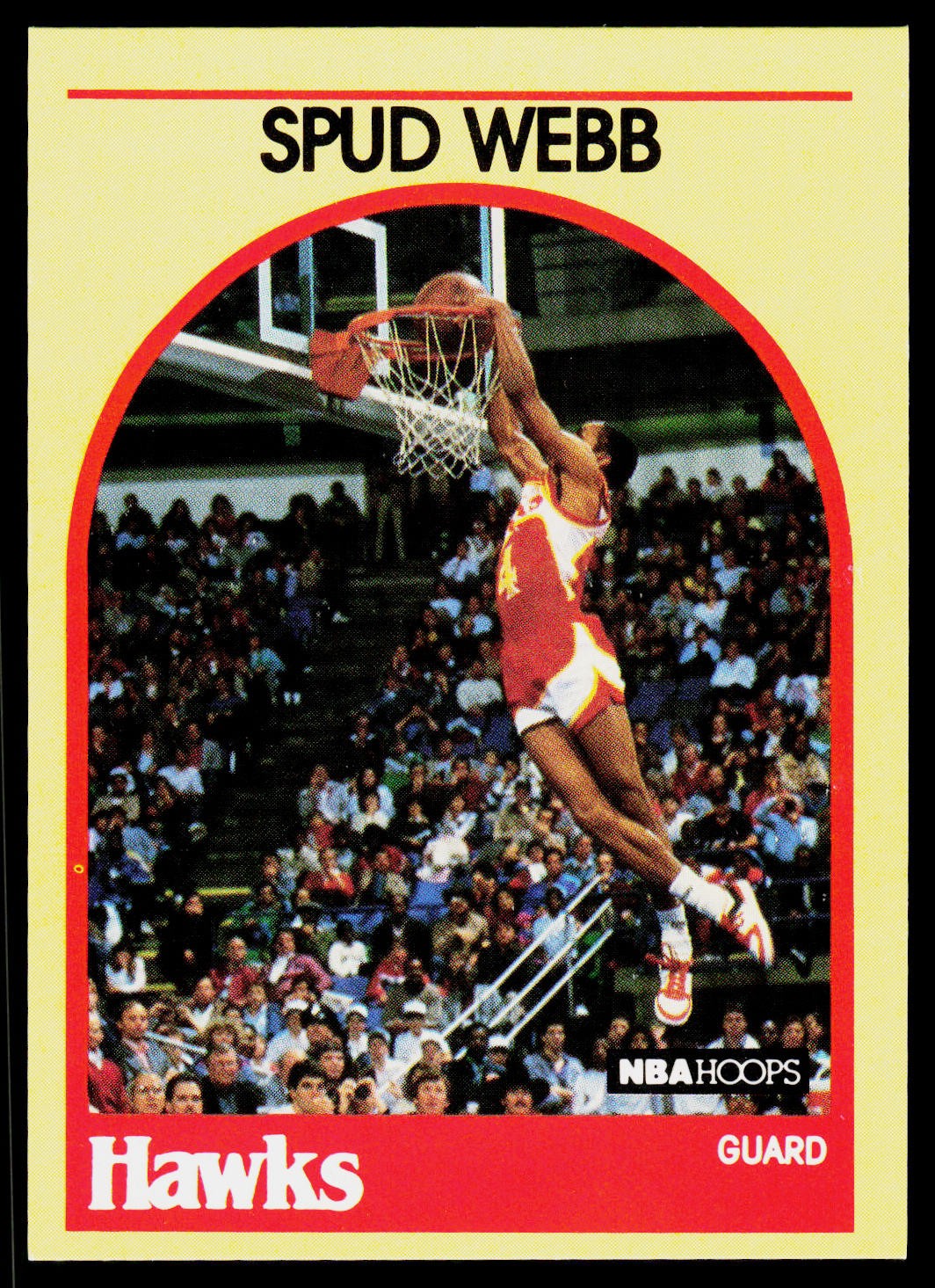 Spud Webb, 1989-90 Hoops Superstars, #3, Atlanta Hawks, Yellow