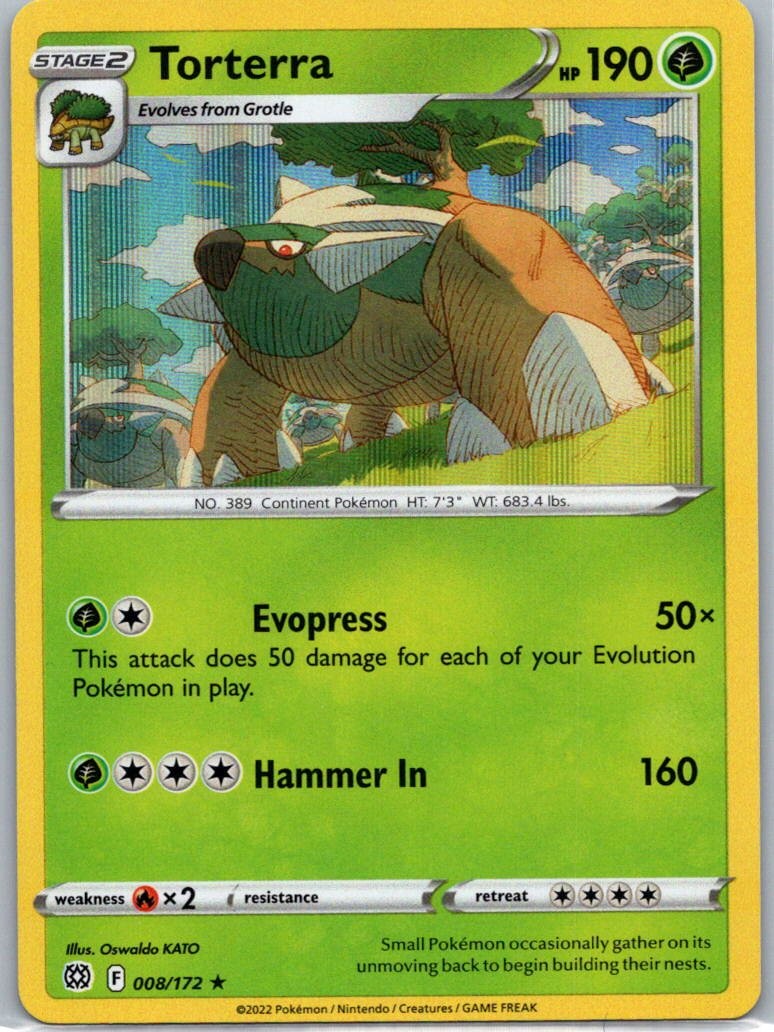Pokemon TCG Torterra 008/172 Brilliant Stars Holo NM