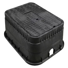 15 In. X 21 In. Rectangular Jumbo Water Meter Box and Lid Black Box, Black Read