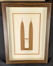 petronas towers wood veneer in picture frame Kuala Lampur, Malaysia