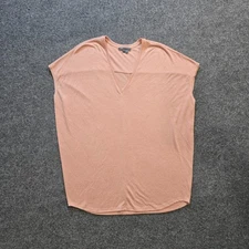Vince Top Women Size XS Pink Short Sleeve Stretch Knit Boxy Relaxed Casual Basic