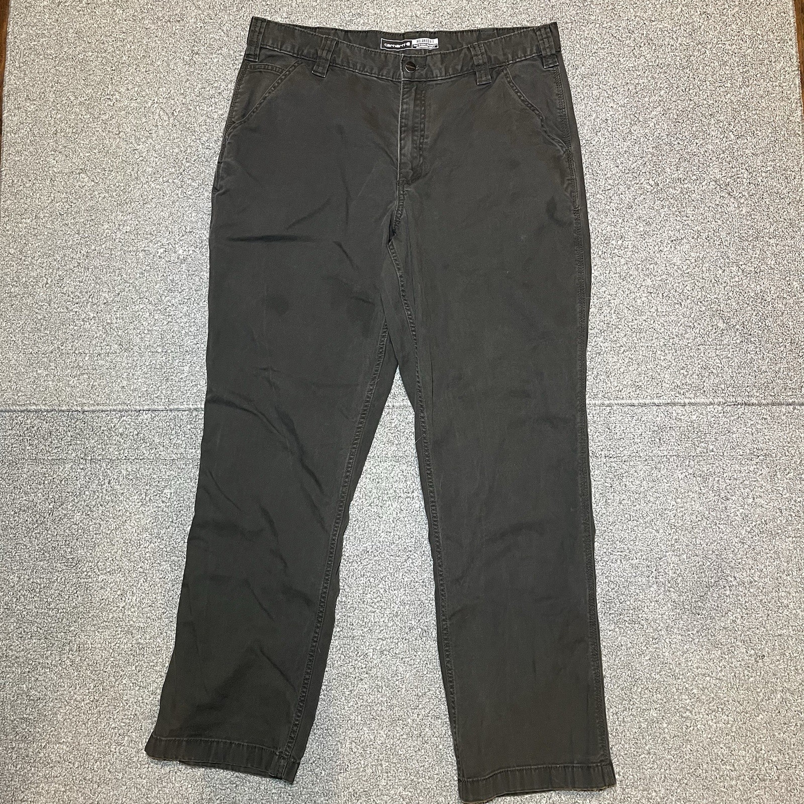 Carhartt Relaxed Fit Rugged Flex Canvas Utility Work Pants Mens 36X30 Gray