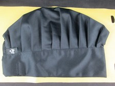 Adult Size Black Stretch Fit Elastic Chef Cook Style Cap Hat 