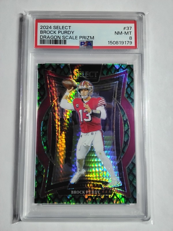 2024 Select DRAGON SCALE PRIZM /81 Brock Purdy #37 PSA 8