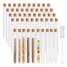 50 Pcs 20Ml Test Tubes with Cork Stoppers, 150MM X 15MM Clear Plastic Test Tubes