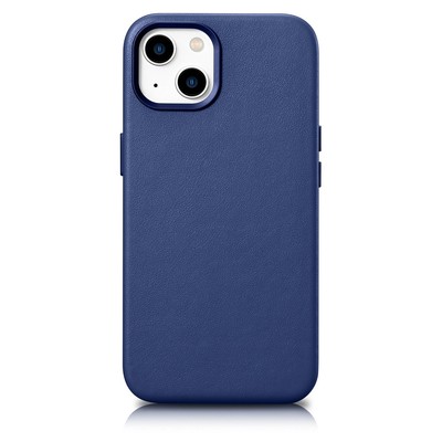 Echtlederhülle für iPhone 14 Plus MagSafe Case Leather blau