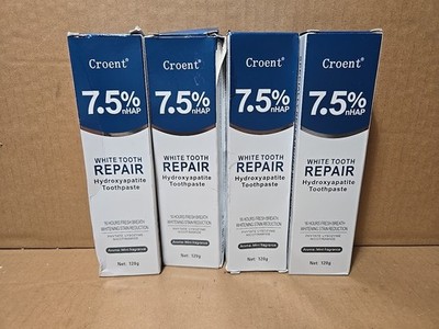 Lot of 4 Croent 7.5% nHAP White Tooth Repair Hydroxyapatite Toothpaste New