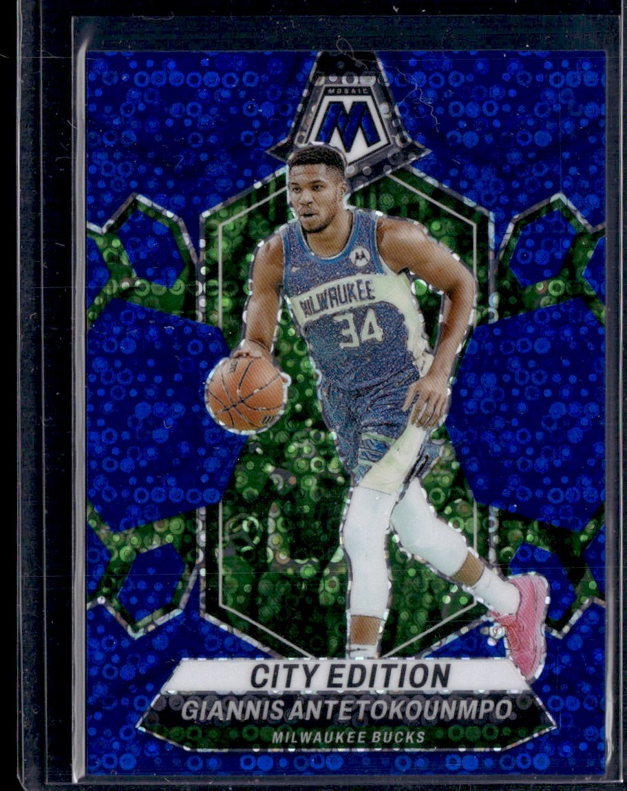 GIANNIS ANTETOKOUNMPO 2023-24 PANINI MOSAIC FAST BREAK BLUE CITY EDITION 55/85