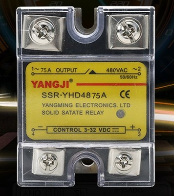 Single-Phase SSR DC Controlled AC Solid State Relay YHD4875A 480VAC 75A