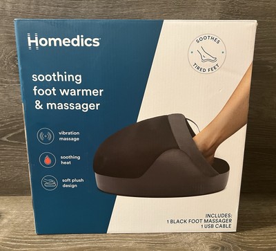 NEW! Homedics Soothing Foot Warmer & Massager Vibration Black 1 USB Cable