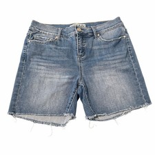 Code Bleu Chelsea Denim Shorts Womens Size 4 Blue Raw Hem Stretch Mid Rise