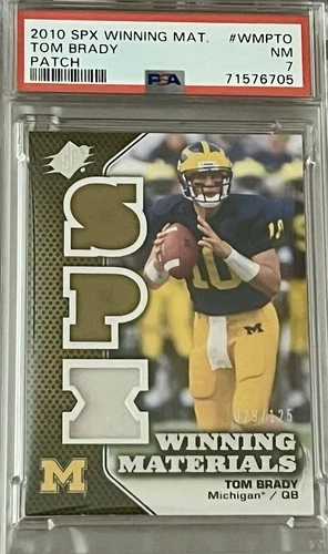 2010 SPX Winning Materials Tom Brady Patch PSA 7 Michigan Patriots Memorabilia