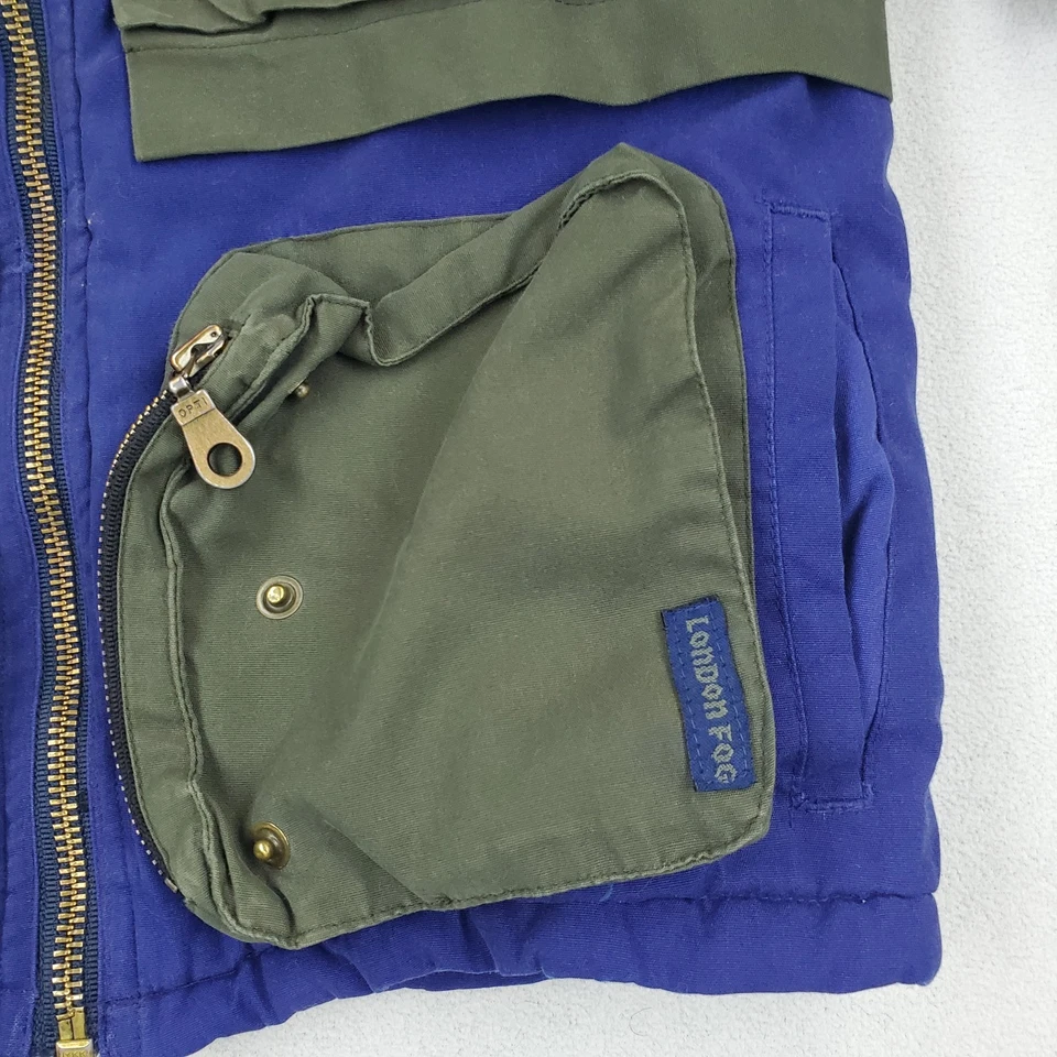 Abrigo Parka acolchada vintage años 80 90 Londres niebla niños jóvenes talla M (5-6) bloques de colores Foto 3 de 4