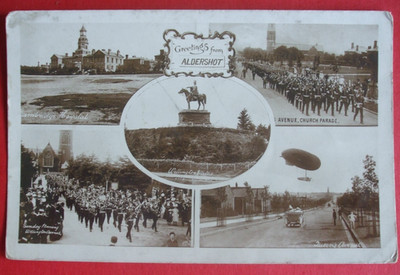 ERSTER WELTKRIEG HAMPSHIRE RPPC MEHRFACHANSICHT QUEEN'S AVENUE ZEPPELIN LENKBARE BOMBE DEUTSCHE