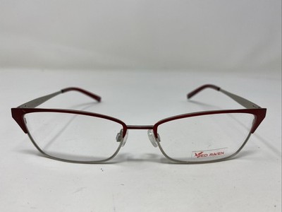 Red Raven TARLETON RED SILVER MATTE 54-16-140 Full Rim Eyeglasses Frame NJ69