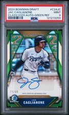 2024 BOWMAN DRAFT CLASS OF 2024 AUTOS GREEN REFRACTOR JAC CAGLIANONE 71/99 PSA 9