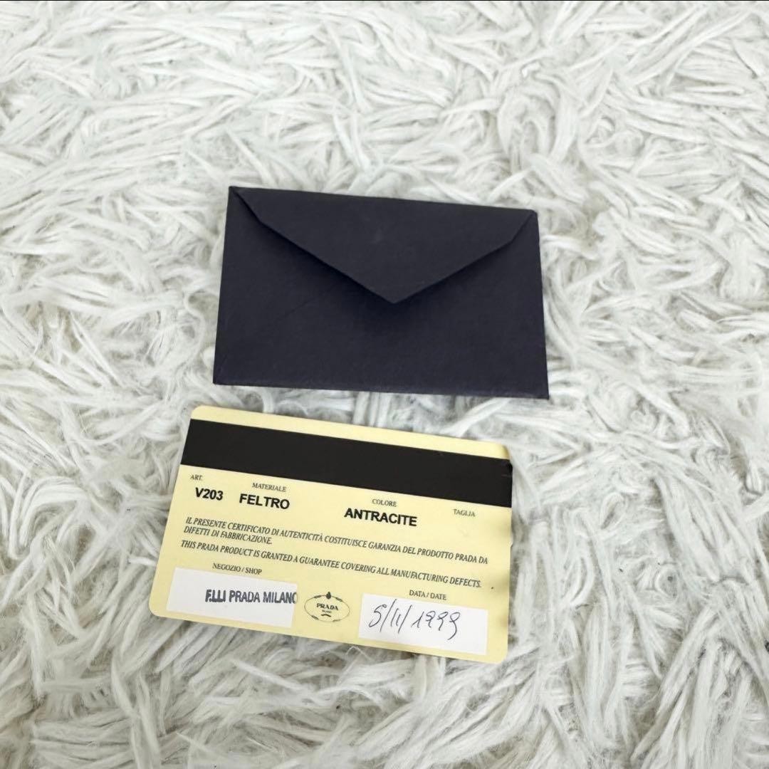 Prada Backpack 84cm Wool Triangular Logo Unused G… - image 13