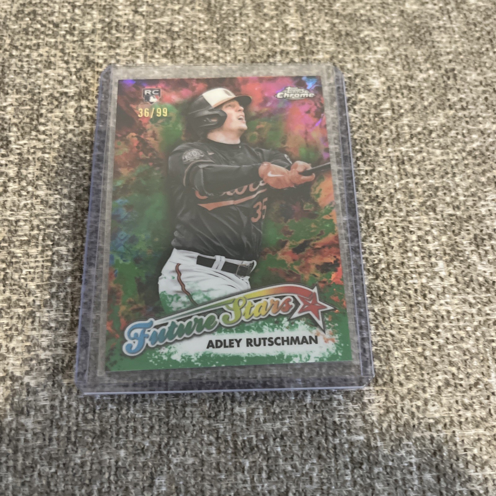 2023 Topps Chrome Adley Rutschman Future Stars Green logo Refractor #/99 Rookie