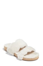 Jack Rogers Lauren Slippers Women's US 8 White Faux Fur Slip-On Slide JOBB1455