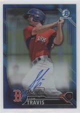 2016 Bowman Chrome Prospects Blue Refractor /150 Sam Travis #BCAP-STR Auto 3x7
