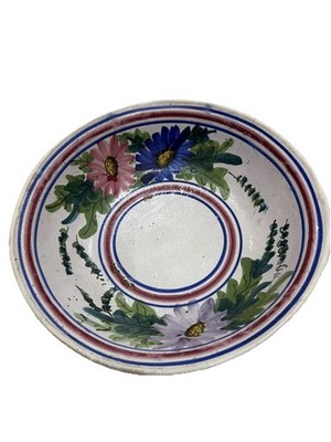 Vintage Bitossi Large Centerpiece Floral Bowl Italian Pottery Italy MCM Signed