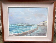 MILLUS (1925-1992) - MAREGGIATA A LIVORNO - VECCHIO QUADRO DIPINTO OLIO