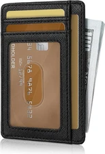 Front Pocket Wallet Card Holder Men's Slim Front Pocket Wallet Genuine Leather