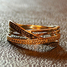 Stamped White Gold Diamond Black & White Cris...