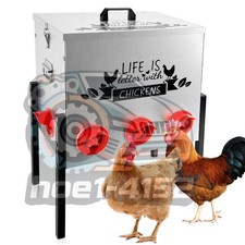 Chicken Feeder 50 lb with 8 No-Waste Ports   Extra-Large Galvanized Metal Poult
