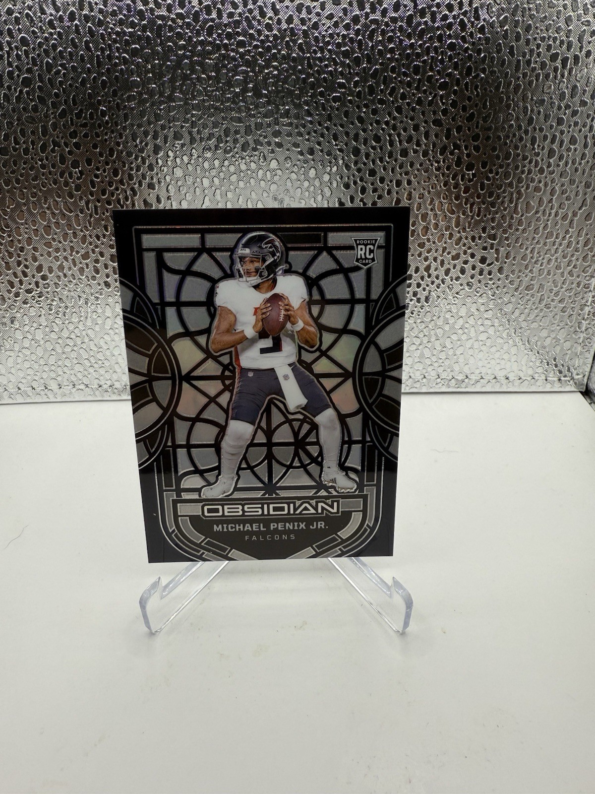 2024 Obsidian Michael Penix Jr Black Stained Glass Case Hit SSP Atlanta Falcons