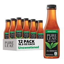 Pure Leaf Iced Tea, tè nero non zuccherato, bottiglie da 18,5 once (confezione da 12)