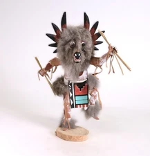 Hopi Kachina: Owl with Fur By Largo