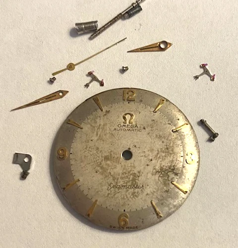 Vintage Men's OMEGA AUTOMATIC SEAMASTER WRIST WATCH  DIAL & HANDS- (WATCH PARTS)