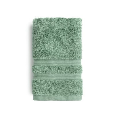 Mainstays Performance Cotton Hand Towel Solid Green Sage - Super Soft Quick Dry