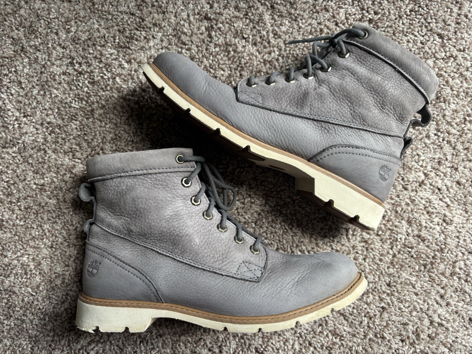 Timberland Women's Bramhall Boot Size 8 Waterproof Lace Up Chukka Gray Nubuck