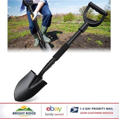 Portable Mini Spade with Curved D-Handle for Gardening and Outdoor Use