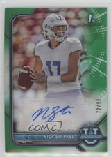 2021-22 Bowman U Chrome Prospect Green Refractor 72/99 Nick Starkel Auto 0f5t