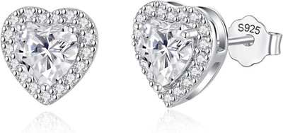 Moissanite Stud Earrings for Women,1Ct-2Ct Love Eternal Design D Color 18K White