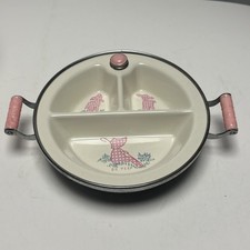 Vintage Little Bo Peep Porcelain Children's Divided Dish Excell Chromium USA