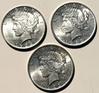 3 Count - 1923 Peace Dollar $1 Circulated Coins 90% Silver All Philadelphia Mint